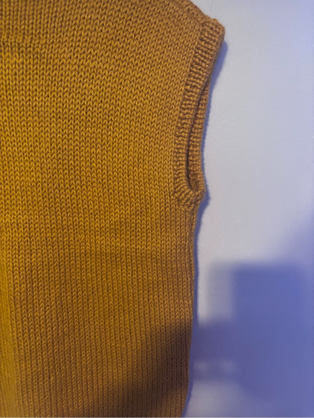 Vintage Mustard Yellow Cottagecore Boho Prairie  Handmade Knit Sweater Vest M - Picture 10 of 10